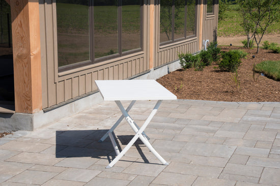 Vivere Brunch Aluminum Folding Table (White)