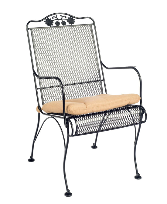 Woodard Briarwood High Back Dining Arm Chair with Optional Seat and Back Cushion