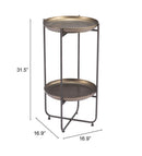 Zuo Moderrn Bronson Accent Table Bronze
