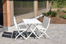 Vivere Brunch Folding Aluminum Table and Bachelor Chairs 5 pc Set - White