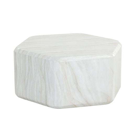 Sunpan Spezza Coffee Table - Marble Look - Cream