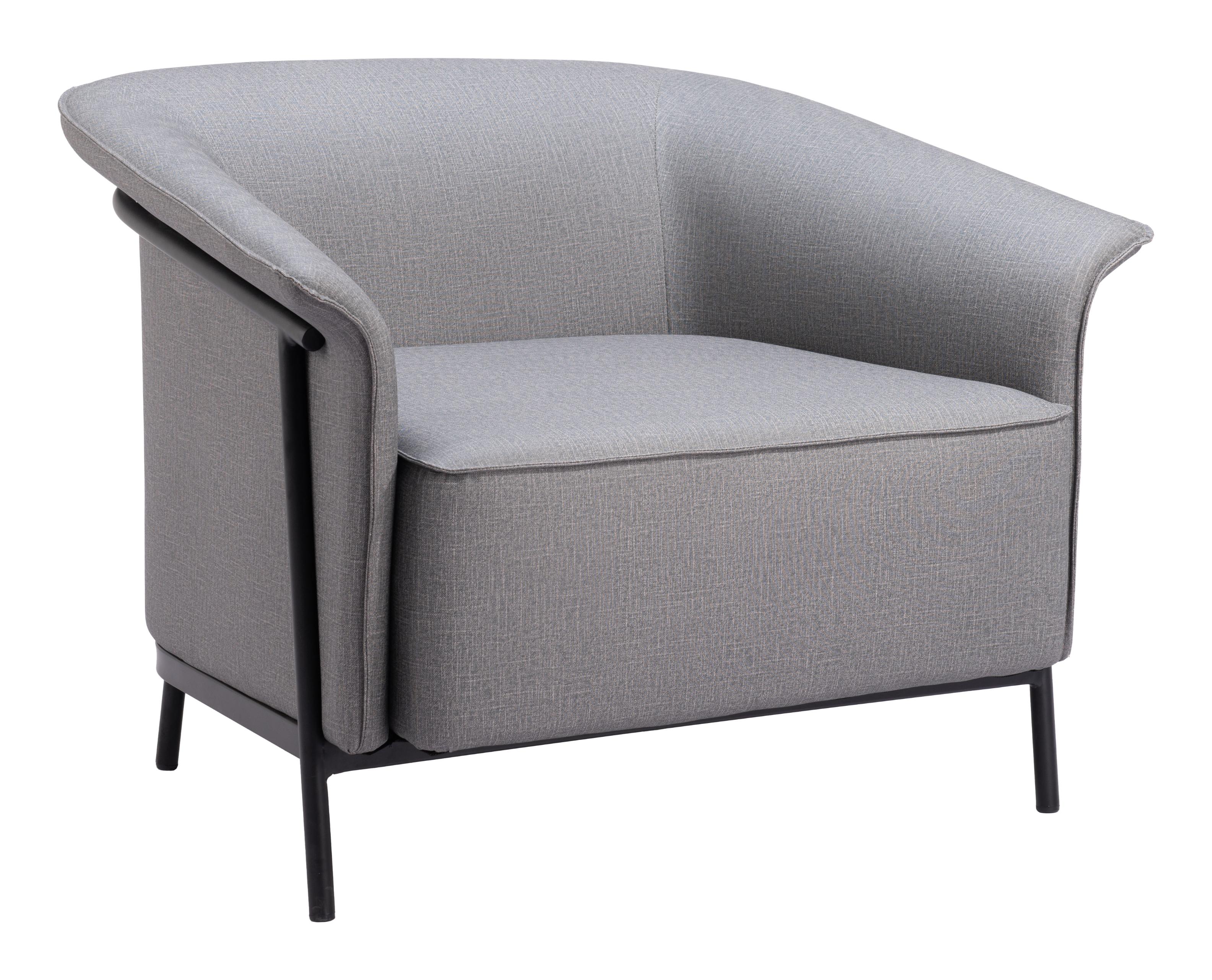 Zuo Modern Burry Accent Chair in Slate Gray/Tan
