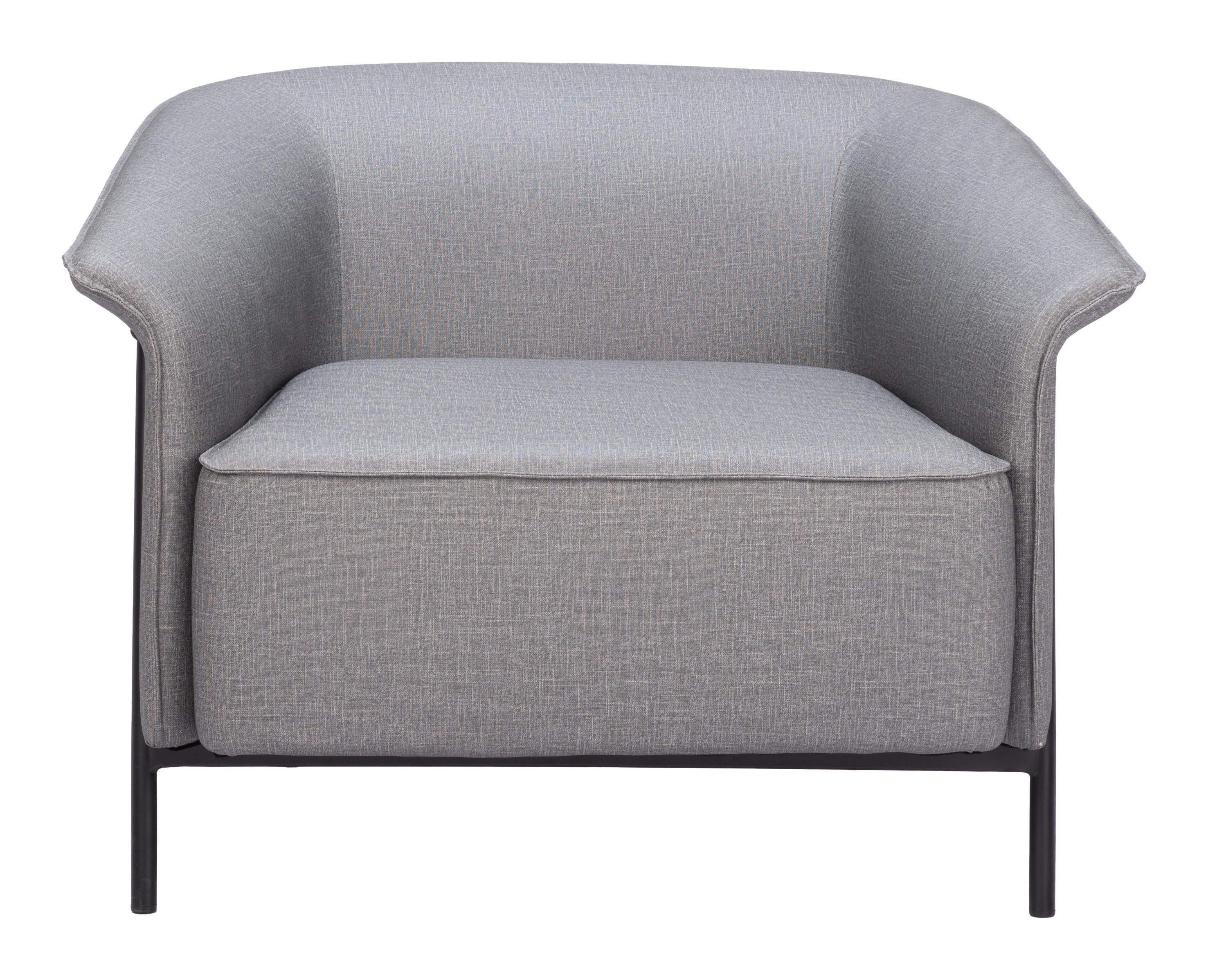 Zuo Modern Burry Accent Chair in Slate Gray/Tan