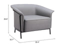 Zuo Modern Burry Accent Chair in Slate Gray/Tan