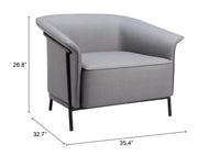 Zuo Modern Burry Accent Chair in Slate Gray/Tan