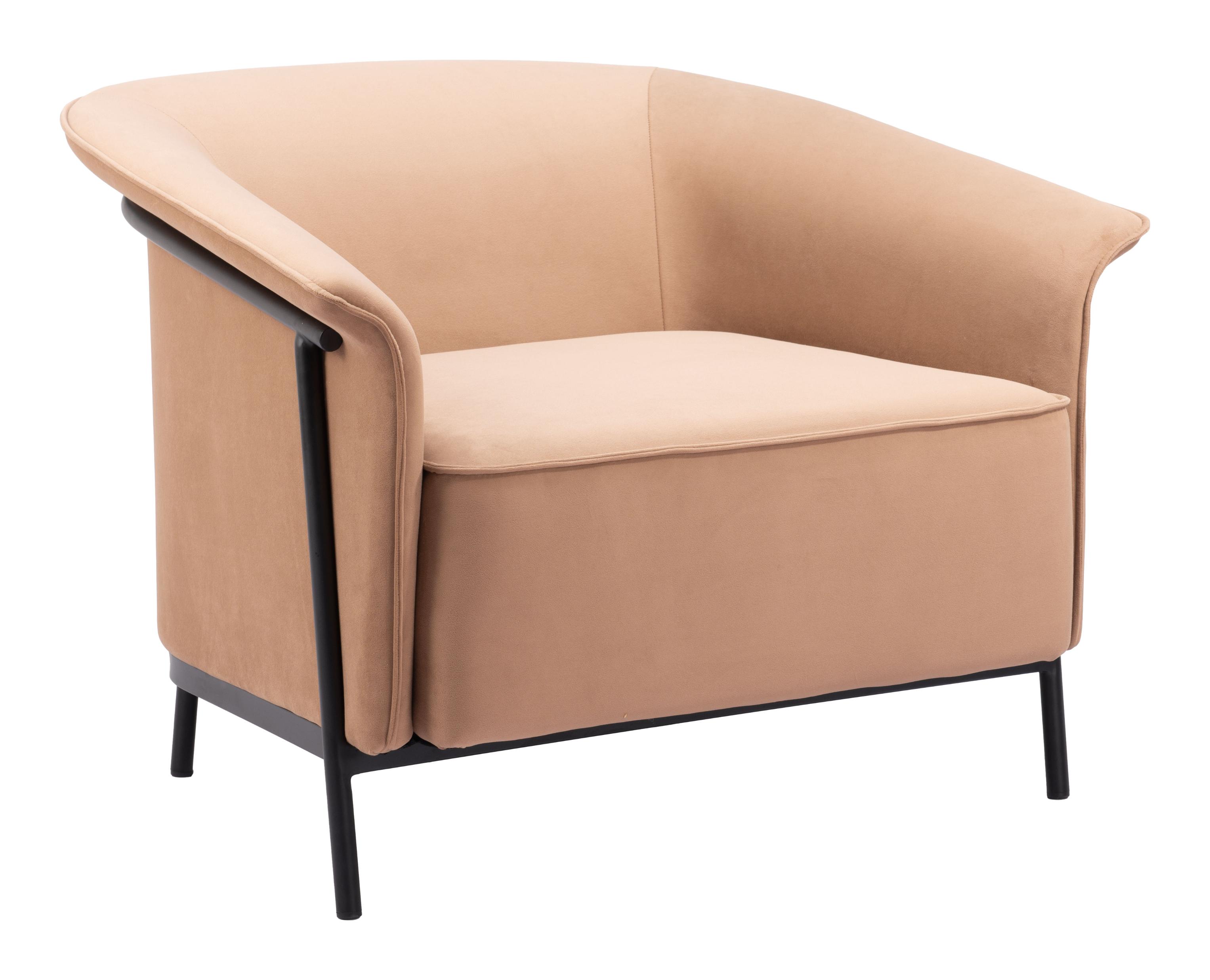 Zuo Modern Burry Accent Chair in Slate Gray/Tan