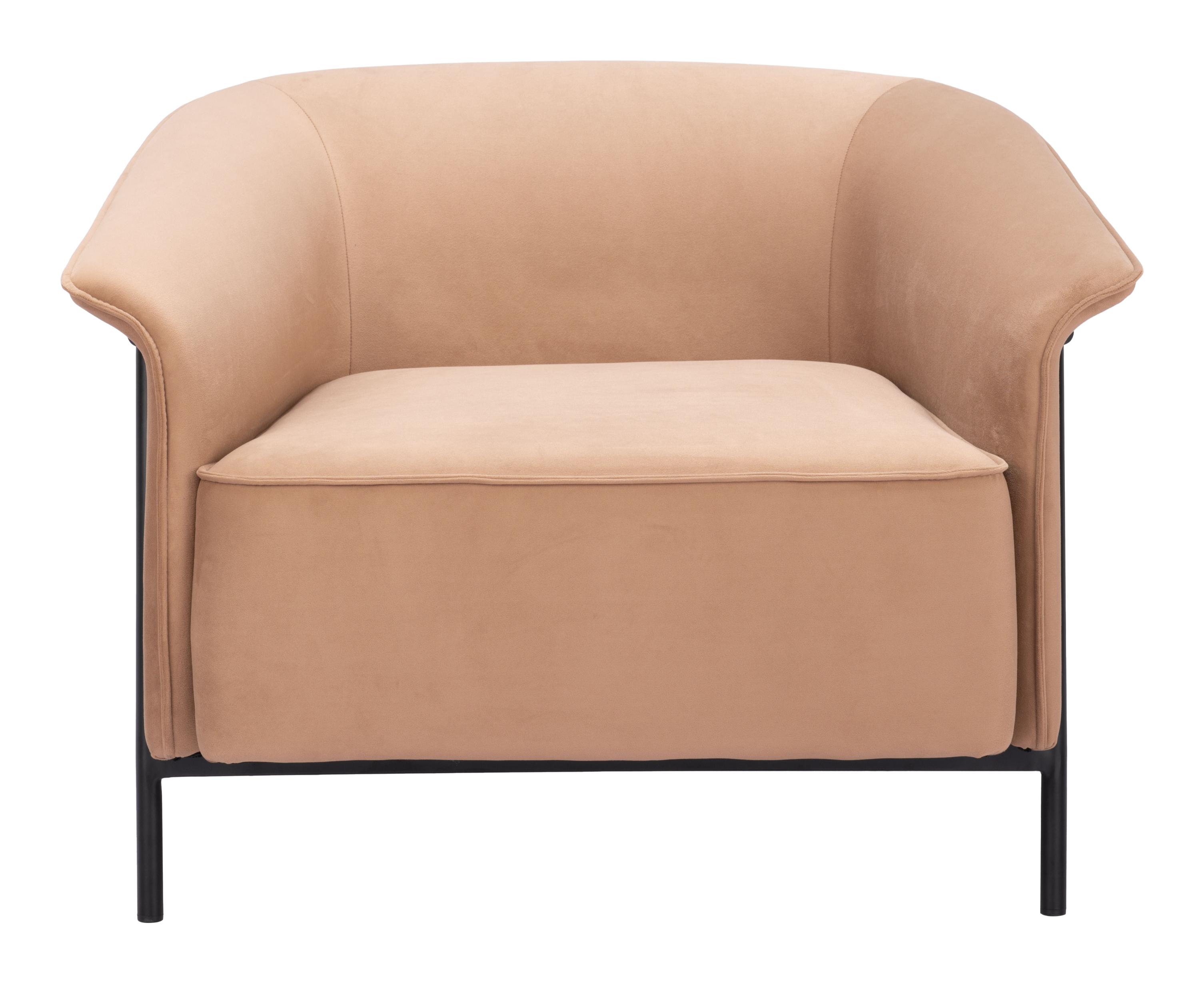 Zuo Modern Burry Accent Chair in Slate Gray/Tan