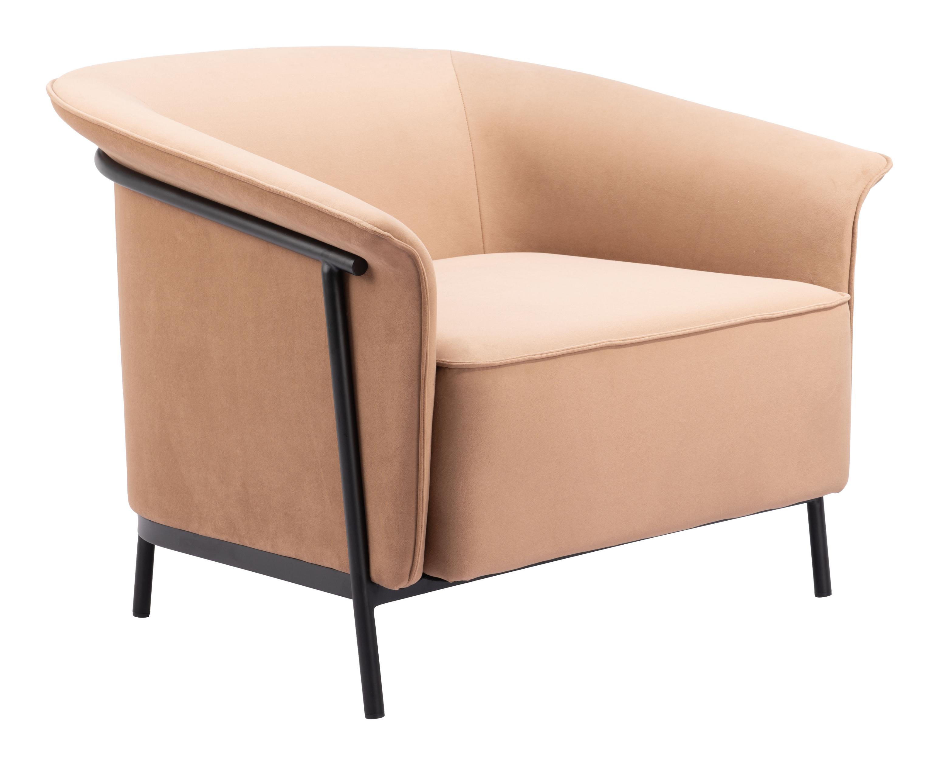 Zuo Modern Burry Accent Chair in Slate Gray/Tan
