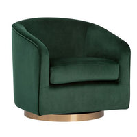 Sunpan Hazel Swivel Lounge Chair in Gold - Belfast Heather Grey / Black Sky / Blush Sky / Burgundy Sky / Deep Green Sky / Navy Blue Sky / Dark-Bronze Gold Sky