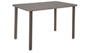 BFM Seating Vista 4-Leg Table In Powder Coated Aluminum - Black/Earth