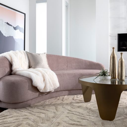 Sunpan Kendra Sofa in Altro Cappuccino / Planet Lilac