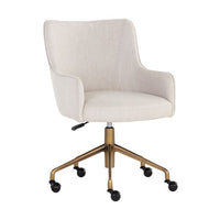 Sunpan Franklin Office Chair - Beige Linen / Vintage Black