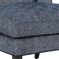 Sunpan Kenzo Lounge Chair in Chevron Grey - Antonio Charcoal / Fuego Navy - Abbington Navy