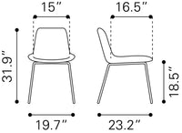 Zuo Modern Byron Dining Chair in Brown/Gray