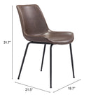 Zuo Modern Byron Dining Chair in Brown/Gray
