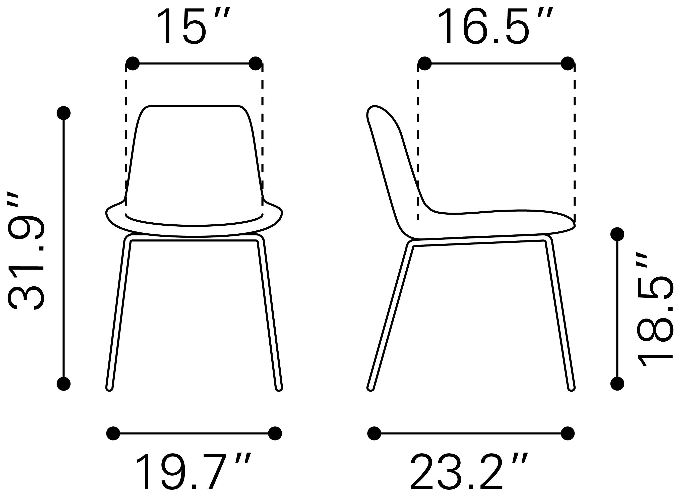 Zuo Modern Byron Dining Chair in Brown/Gray