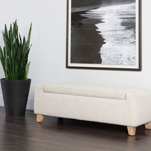 Sunpan Hartley Storage Bench in Distressed Nash Zebra / Natural - Moto Succo