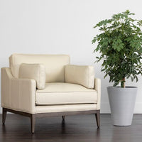 Sunpan Mackenzie Armchair - Astoria Cream Leather