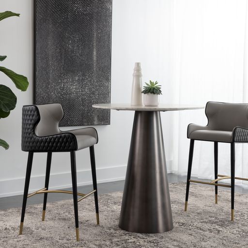 Sunpan Gianni Barstool - Dillon Cream-Dillon Thunder / Dillon Stratus-Dillon Black