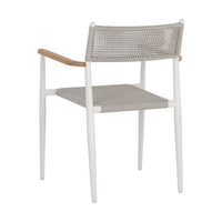 Sunpan Kona Stackable Dining Armchair Dark Grey / White - Set of Two