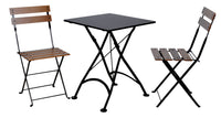 Furniture Designhouse Five Piece Dining Set with 28" Square Powder Coated Steel Top with Two Madeliine Side Chairs
