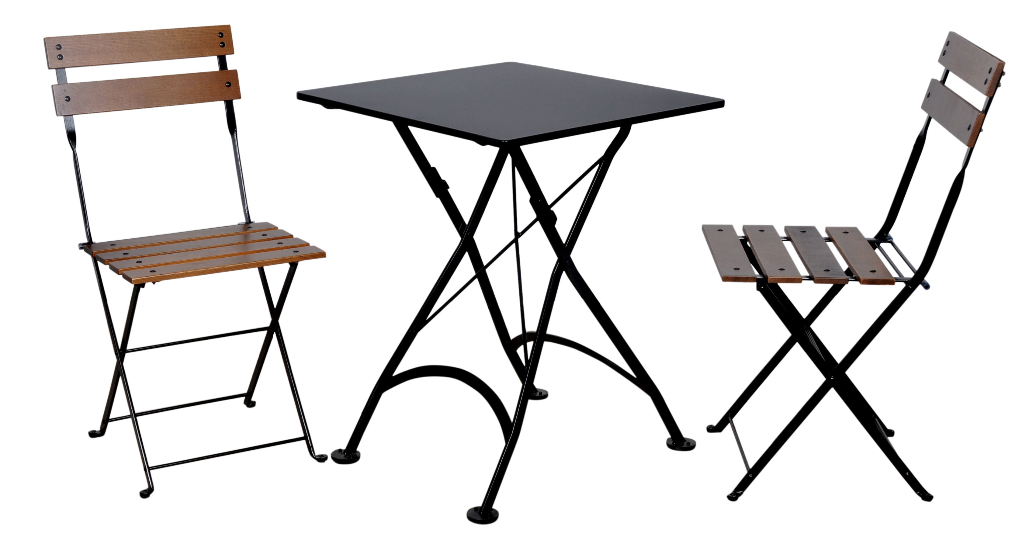 Furniture Designhouse Five Piece Dining Set with 28" Square Powder Coated Steel Top with Two Madeliine Side Chairs