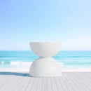 Azzurro Living Cabo Side Table With White Rock Concrete Frame And White Rock Concrete