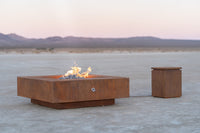 The Outdoor Plus Square Cabo Fire Pit - Stainless Steel