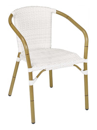 Florida Seating Hand Painted Aluminum Arm Chair with PE Weave And Binding Back And Seat - CAFE A