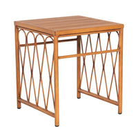 Woodard Cane Side Table with Slatted Top