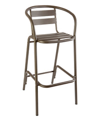 BFM Seating Capri Arm Barstool - Powder Coated Aluminum - Bronze/Soft Gray - PH0063BZ