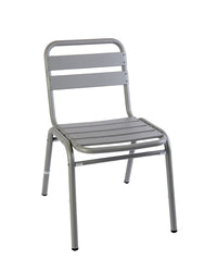 BFM Seating Capri Stacking Side Chair - Powder Coated Aluminum - Bronze/Soft Gray - PH0025BZ