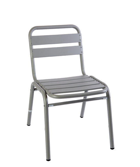 BFM Seating Capri Stacking Side Chair - Powder Coated Aluminum - Bronze/Soft Gray - PH0025BZ
