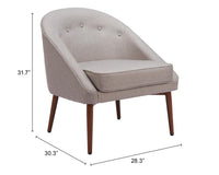 Zuo Modern Carter Accent Chair in Gray