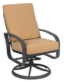 Woodard Cayman Isle Cushion Swivel Rocking Dining Armchair