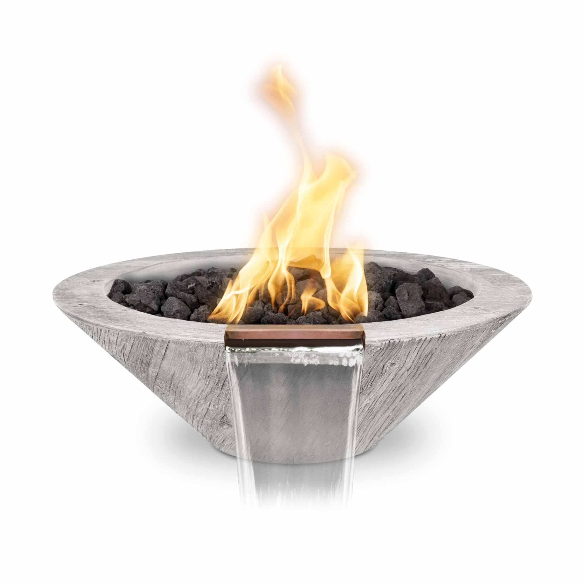 The Outdoor Plus 27" Sedona Wood Grain Fire and Water Bowl