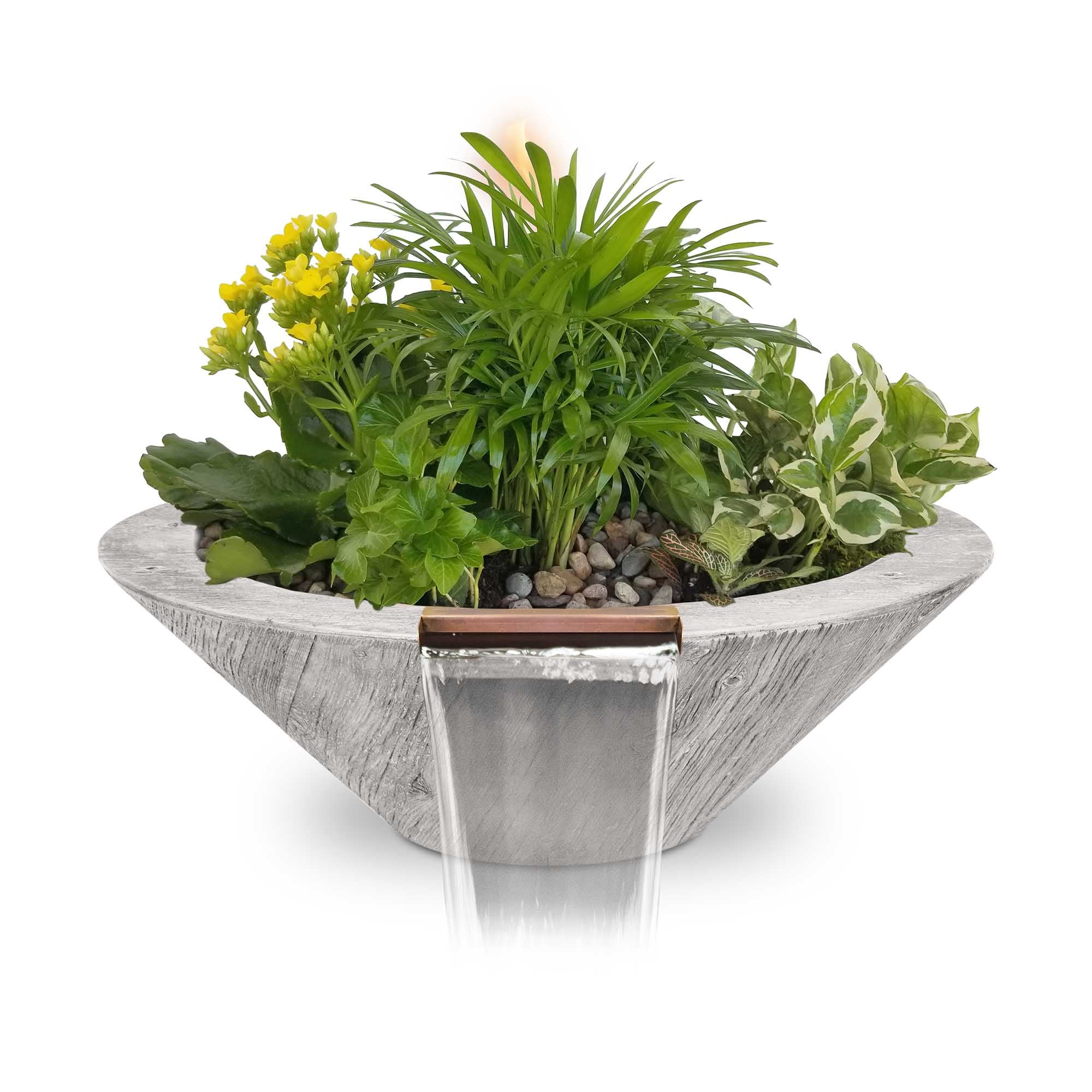 The Outdoor Plus Cazo Wood Grain Planter & Water Bowl