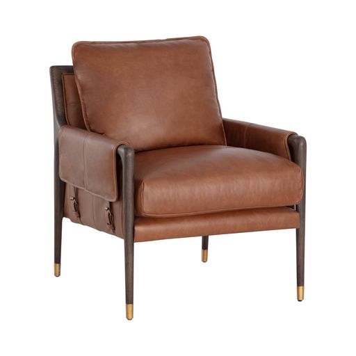 Sunpan Mauti Lounge Chair Brown - Shalimar Tobacco Leather