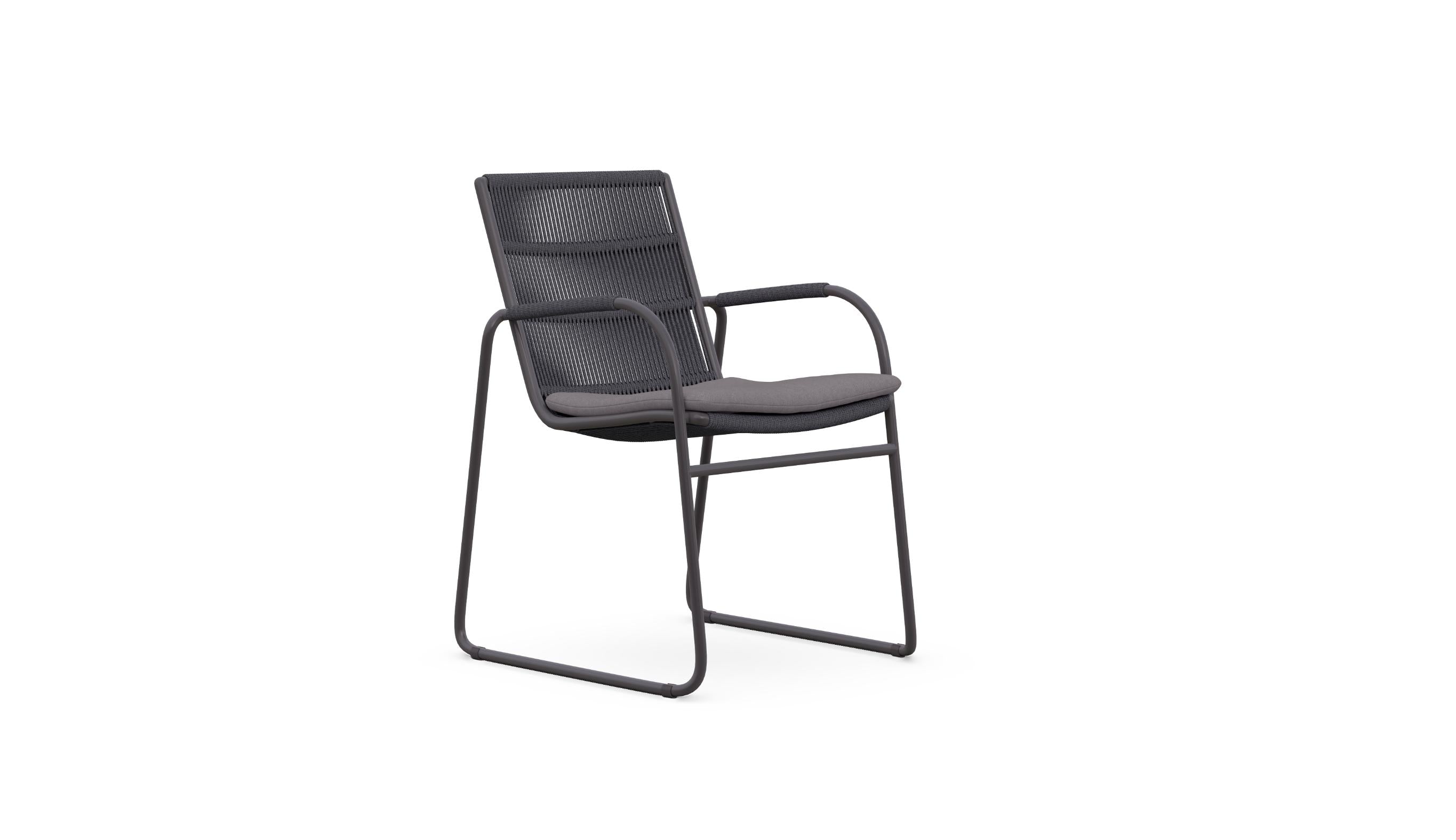 Azzurro Living Cebu Stackable Dining Chair With Graphite Cushion (Qty 4)