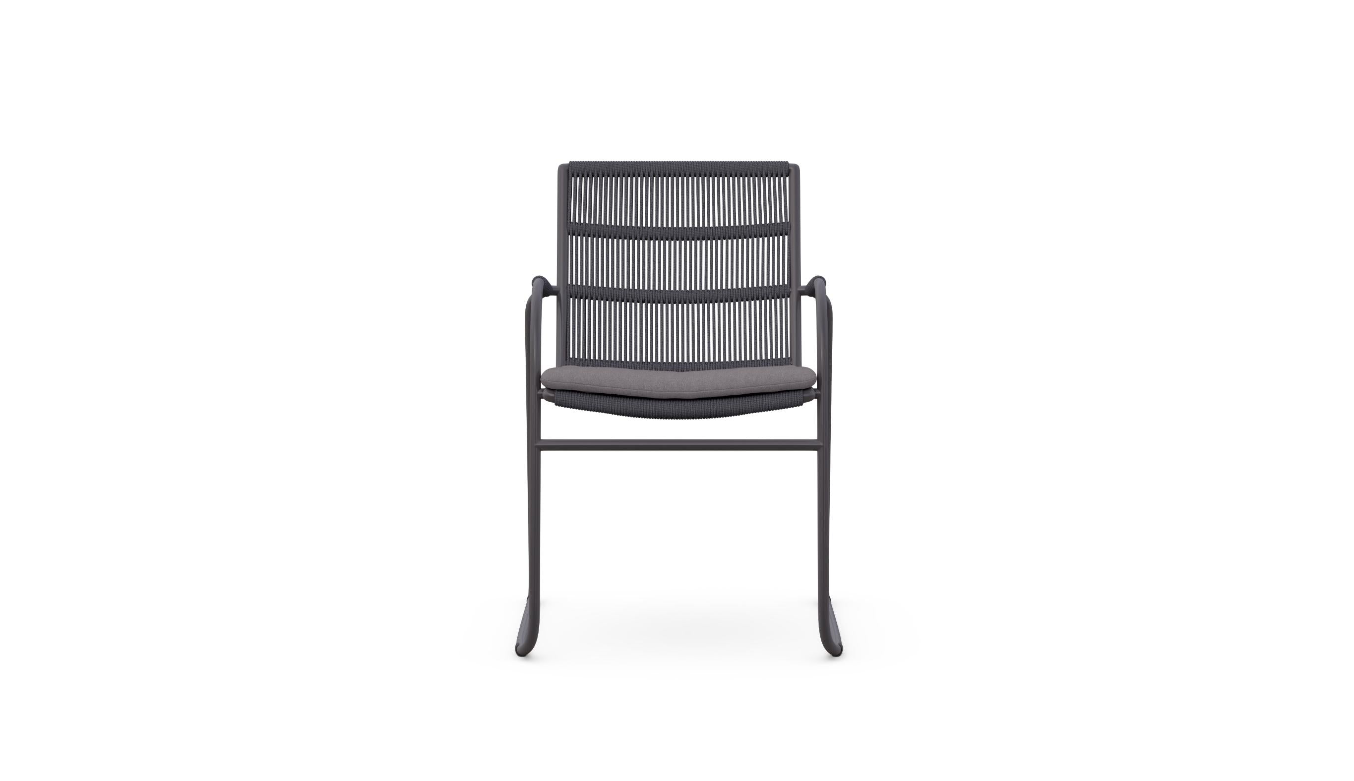 Azzurro Living Cebu Stackable Dining Chair With Graphite Cushion (Qty 4)