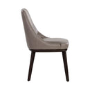 Sunpan Jody Dining Chair in Alpine Grey / Linea Light Grey / Missouri Mahogany Leather - Set of Two