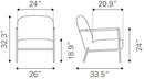 Zuo Modern Chicago Accent Chair Ivory