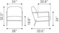 Zuo Modern Chicago Accent Chair Ivory