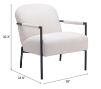 Zuo Modern Chicago Accent Chair Ivory