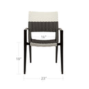 DecoScapes Chloe Dining Arm Chair With Espresso And White Wicker With Espresso Frame