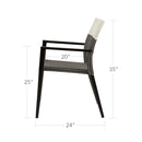 DecoScapes Chloe Dining Arm Chair With Espresso And White Wicker With Espresso Frame