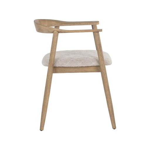 Sunpan Jeremy Dining Armchair in Dark Brown-Belfast Heather Grey / Weathered Oak-Dove Cream / Black