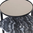 Sunpan Rivas End Table Grey / White Marble