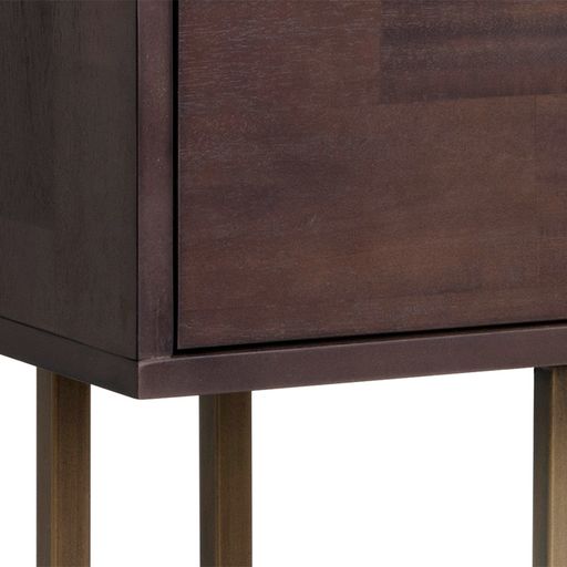 Sunpan Jade Console Table Antique Brass-Dark Mango / Antique Silver-Ash Grey