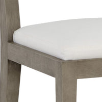 Sunpan Francis Dining Chair in Ash Grey-Linoso Ivory / Dark Brown-Linoso Light Grey